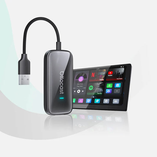 Ottocast Play2 Video Pro Ai Box Adaptador inalámbrico CarPlay Android Auto con Youtube, Netflix, Iptv integrado para automóvil con Carplay por cable